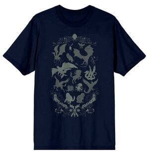 Harry Potter Magical Creatures Mens Large Navy Blue Crewneck T Shirt